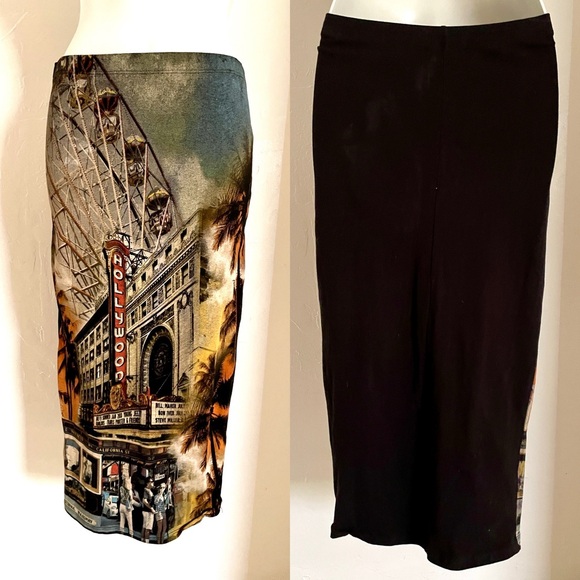 NWOT Unique HOLLYWOOD Wearable Art Retro WIGGLE Pencil SKIRT Size Small - Picture 3 of 9